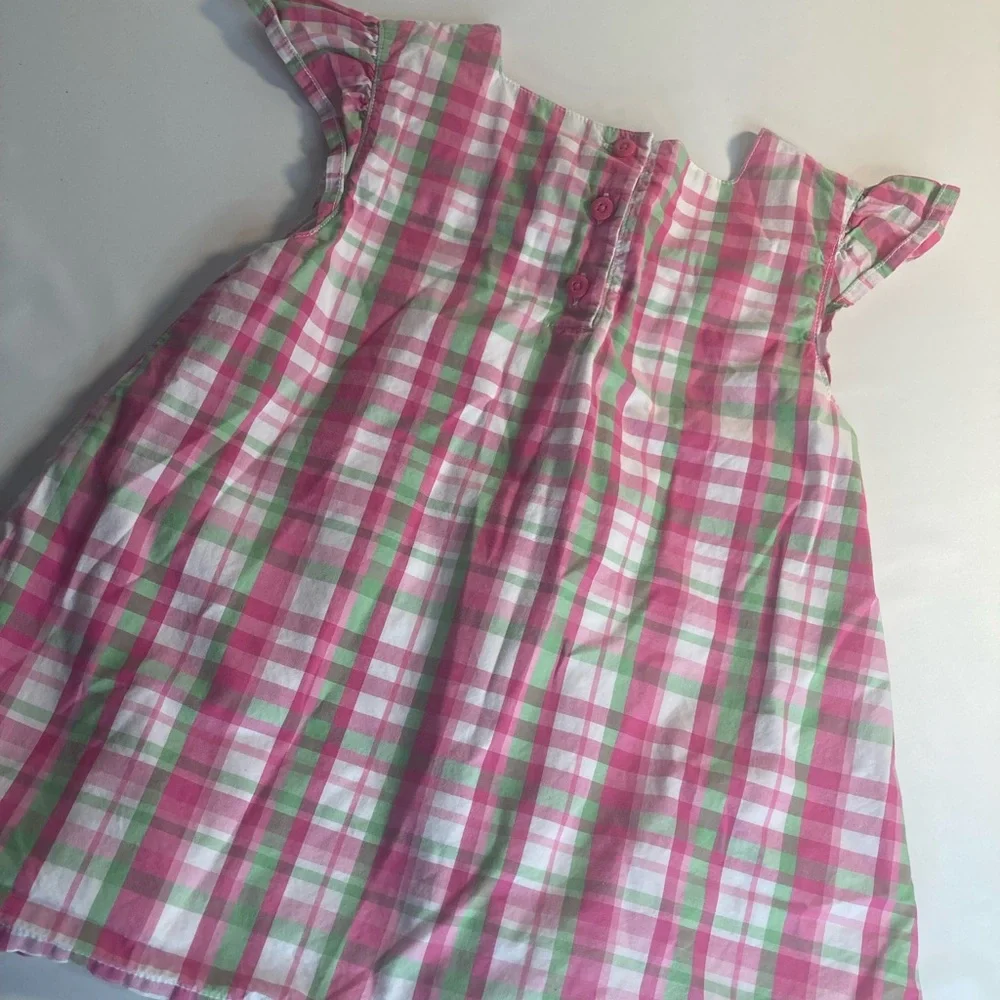 Gymboree girls pink plaid dress 8